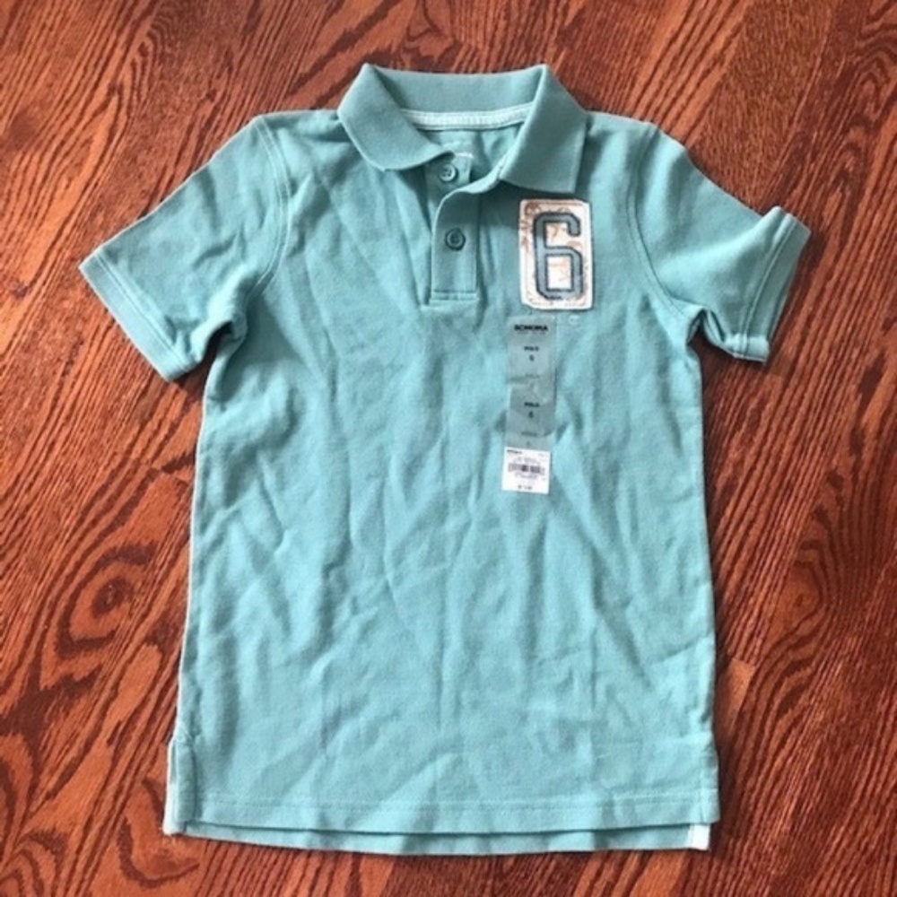 BOY KIDS SONOMA SHORT SLEEVE POLO SHIRT TOP Sz 6 NEW NWOT